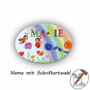 Türschild Motiv Marienkäfer mit Name / Personalisierbar Bild 2