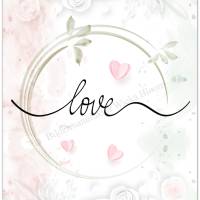 *LOVE FLOWERS...* 3er Set in Pastel Rosa Aquarell Handlettering Print Poster Kunstdruck Bild mit Spruch Spruch Geschenk Bild 5
