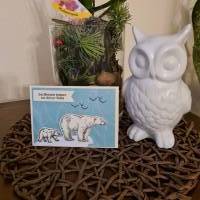 Geburtstagskarte - Eisbär mit Junges - Eisscholle Bild 1