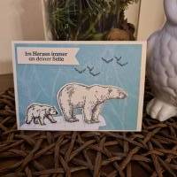 Geburtstagskarte - Eisbär mit Junges - Eisscholle Bild 2