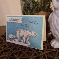 Geburtstagskarte - Eisbär mit Junges - Eisscholle Bild 3