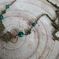 Briana - Keltischer Halskette mit Malachit Perlen & Keltischen Knoten/  Keltische Thread Kette/  Perlenkette Bild 3