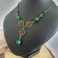 Briana - Keltischer Halskette mit Malachit Perlen & Keltischen Knoten/  Keltische Thread Kette/  Perlenkette Bild 5