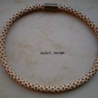 Häkelkette, gehäkelte Perlenkette * Hundert Honigwaben Bild 2