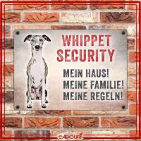 Hundeschild WHIPPET SECURITY, wetterbeständiges Warnschild Bild 2