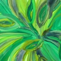 Acrylbild STURM IM BLÄTTERWALD Acrylmalerei Gemälde abstrakte Blüten auf einem Keilrahmen grünes Bild abstrakte Blätter Bild 10
