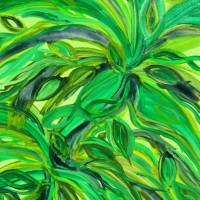Acrylbild STURM IM BLÄTTERWALD Acrylmalerei Gemälde abstrakte Blüten auf einem Keilrahmen grünes Bild abstrakte Blätter Bild 8