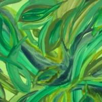 Acrylbild STURM IM BLÄTTERWALD Acrylmalerei Gemälde abstrakte Blüten auf einem Keilrahmen grünes Bild abstrakte Blätter Bild 9