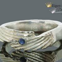 Goldschmiedering Engelsflügel "Angelwings" in 925er Sterling Silber, Engel, Fingerring, Unikat, Glücksbringer Bild 1