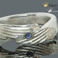 Goldschmiedering Engelsflügel "Angelwings" in 925er Sterling Silber, Engel, Fingerring, Unikat, Glücksbringer Bild 2
