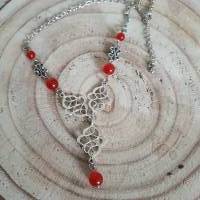 Juna - Keltischer Halskette mit Chalzedon Perlen & Keltischen Knoten/  Keltische Thread Kette/  Perlenkette Bild 2