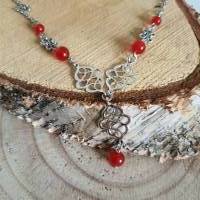 Juna - Keltischer Halskette mit Chalzedon Perlen & Keltischen Knoten/  Keltische Thread Kette/  Perlenkette Bild 3