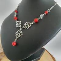 Juna - Keltischer Halskette mit Chalzedon Perlen & Keltischen Knoten/  Keltische Thread Kette/  Perlenkette Bild 6