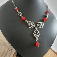 Juna - Keltischer Halskette mit Chalzedon Perlen & Keltischen Knoten/  Keltische Thread Kette/  Perlenkette Bild 7