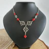 Juna - Keltischer Halskette mit Chalzedon Perlen & Keltischen Knoten/  Keltische Thread Kette/  Perlenkette Bild 8