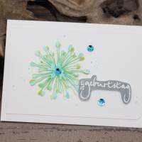 Glückwunschkarte zum Geburtstag - handgefertigte Geburtstagskarte mit großer Blüte Bild 1