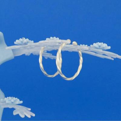Ohrloch-los Ohrschmuck aus Argentium-Sterlingsilber stark gedreht