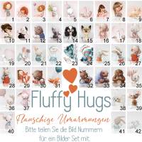 Kinderzimmer Poster [A3] Bär & Hase Babyzimmer Bilder Tiere Dekoration  | Fluffy Hugs Bild 5
