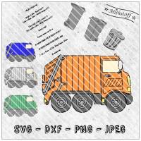 Plotterdatei - Abfall - Müllabfuhr - Mülleimer - SVG - DXF - Datei Bild 1