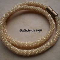 Häkelkette, gehäkelte Perlenkette * Gut eingecremt, 51 cm Bild 1