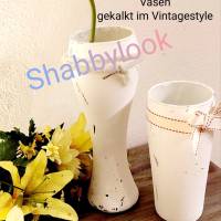 Vasen im Vintagestyle weiß gekalkt Bild 2