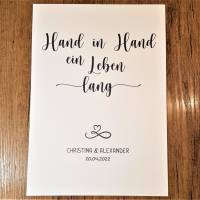 Poster Hand in Hand ein Leben lang personalisiert - Geschenk für Liebespaare - Liebesposter Valentinstag - Hochzeit Bild 2