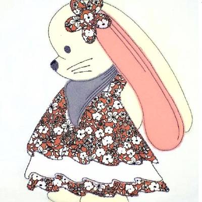 Stickdatei Applikation Hasenmädchen