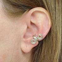Ear Cuff klein Silber Spirale beidseitig tragbar Ohrklemme Ohrmanschette Ohrschmuck Fakepiercing Bild 1