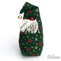 Wichtel, Weihnachtsdekoration, Weihnachtsfigur, grün mit Sternen, Handarbeit, genäht Bild 1