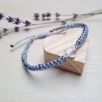 Makrameearmband mit blauen Roccailles-Perlen / Shamballa-Armband Bild 1