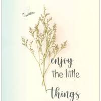 enjoy the little things*  3er Set in Pastel Handlettering Blumen Print Poster Kunstdruck Wandbild mit Spruch Geschenk Bild 5