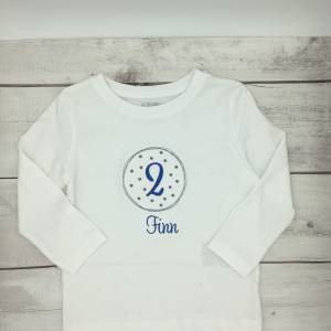 Geburtstagsshirt für Babys Mädchen Jungen Geschenk zum Geburtstag Zahlenshirt T-Shirt Langarmshirt viele Farben personal Bild 1