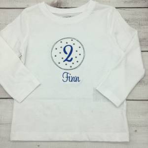 Geburtstagsshirt für Babys Mädchen Jungen Geschenk zum Geburtstag Zahlenshirt T-Shirt Langarmshirt viele Farben personal Bild 2