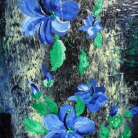 Acrylbild BLAUER HIBISKUS Acrylmalerei auf einem Keilrahmen abstrakte Blüten Wanddekoration blaues Bild Bild 7