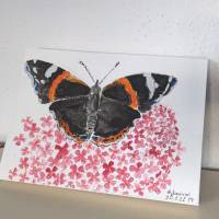 Aquarell Postkarte Grußkarte Schmetterling Bild 2