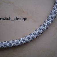 Häkelkette, gehäkelte Perlenkette * Kieselsteine im Schnee Bild 3