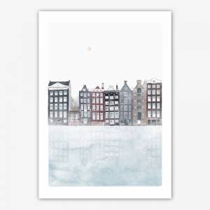 Aquarelldruck Amsterdam, abstrakte Kunst für Küche, Wohnzimmer, Schlafzimmer, Büro, Arztpraxis oder Wartezimmer Bild 2