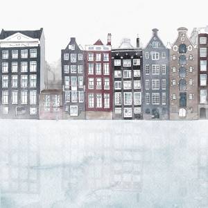 Aquarelldruck Amsterdam, abstrakte Kunst für Küche, Wohnzimmer, Schlafzimmer, Büro, Arztpraxis oder Wartezimmer Bild 3
