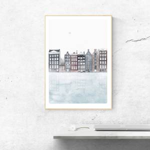 Aquarelldruck Amsterdam, abstrakte Kunst für Küche, Wohnzimmer, Schlafzimmer, Büro, Arztpraxis oder Wartezimmer Bild 6