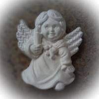 1 kleiner Engel - Gips Relief zum Anmalen mit Anhänger kann auch als Duftanhänger verwendet werden Bild 1