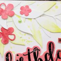 Glückwunschkarte zum Geburtstag - handgefertigte Geburtstagskarte mit Aquarellblüten Bild 2