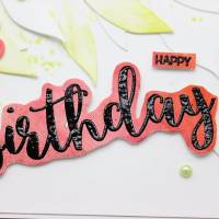 Glückwunschkarte zum Geburtstag - handgefertigte Geburtstagskarte mit Aquarellblüten Bild 3