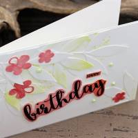 Glückwunschkarte zum Geburtstag - handgefertigte Geburtstagskarte mit Aquarellblüten Bild 4