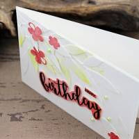 Glückwunschkarte zum Geburtstag - handgefertigte Geburtstagskarte mit Aquarellblüten Bild 5