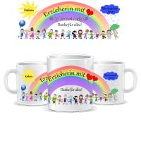 Tasse, Geschenk für Erzieherin, Abschied Kindergarten Kita, Tasse für Erzieher, Personalisierbar, Erzieherin mit Herz Bild 2