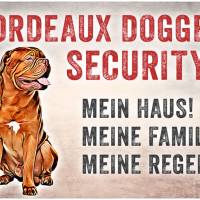 Hundeschild BORDEAUX DOGGEN SECURITY, wetterbeständiges Warnschild Bild 1