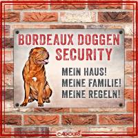 Hundeschild BORDEAUX DOGGEN SECURITY, wetterbeständiges Warnschild Bild 2