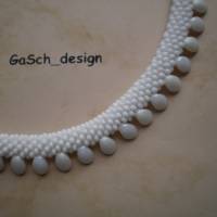 Häkelkette, gehäkelte Perlenkette * Drachenschwanz im Hochzeitskleid Bild 2