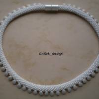 Häkelkette, gehäkelte Perlenkette * Drachenschwanz im Hochzeitskleid Bild 3