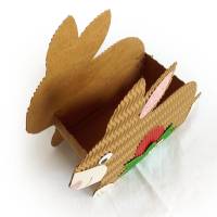 Hase mit Ei - Osternest, Osterkörbchen oder Frühlingsdeko, Osterkorb aus Wellpappe, Verpackung für Geschenke Bild 3